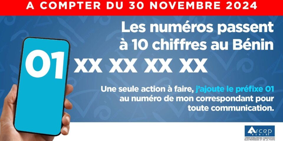 Le Bénin est passé à un plan de numérotation téléphonique à 10 chiffres. Prévu pour s’appliquer à partir de demain 30 novembre, ce plan est déjà en marche depuis quelques heures.