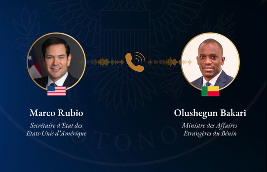 Le coup de fil entre Marco Rubio et Olushegun Adjadi Bakari a eu lieu lundi 10 mars 2025, a rapporté le département d’Etat américain.