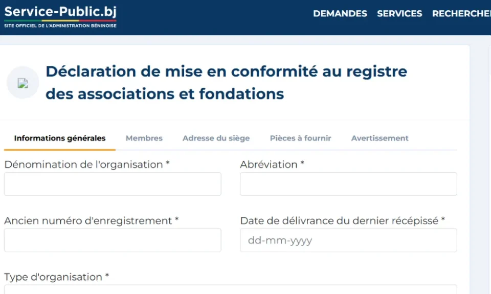 Bénin : un délai supplémentaire de 3 mois accordé aux associations et fondations pour se mettre en conformité